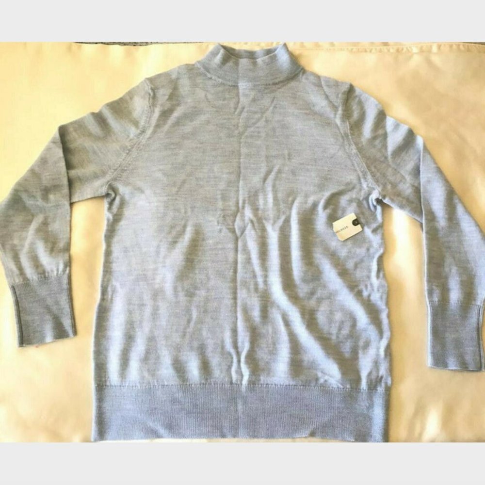 READ * Moth by Anthropologie Sky Light Blue Women's Semi Sheer Wool Sweater XS